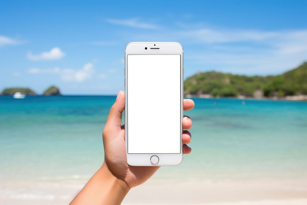 Smartphone outdoors beach nature.