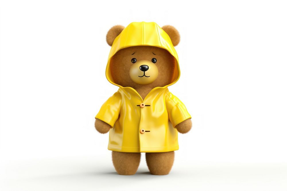 Teddy bear coat raincoat cartoon.