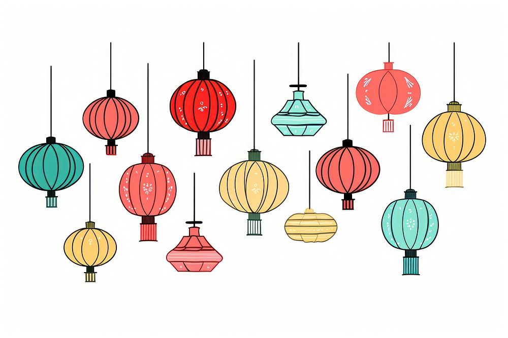 Lanterns backgrounds tradition drawing.