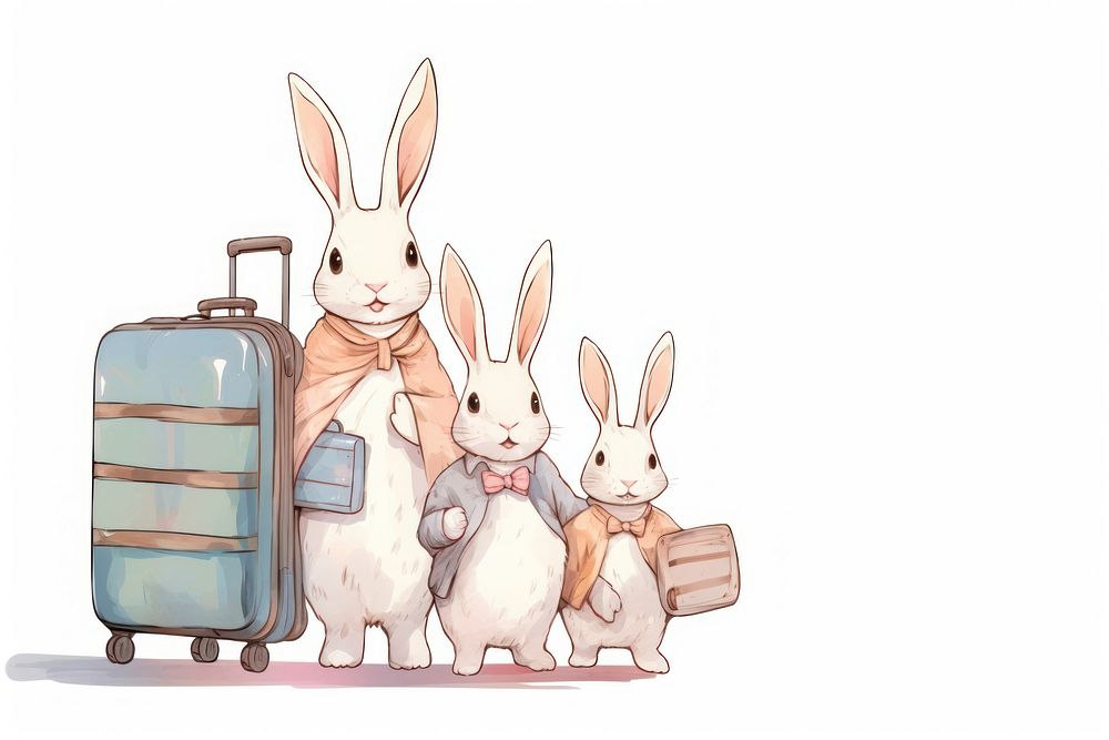 Bunny suitcase luggage travel.