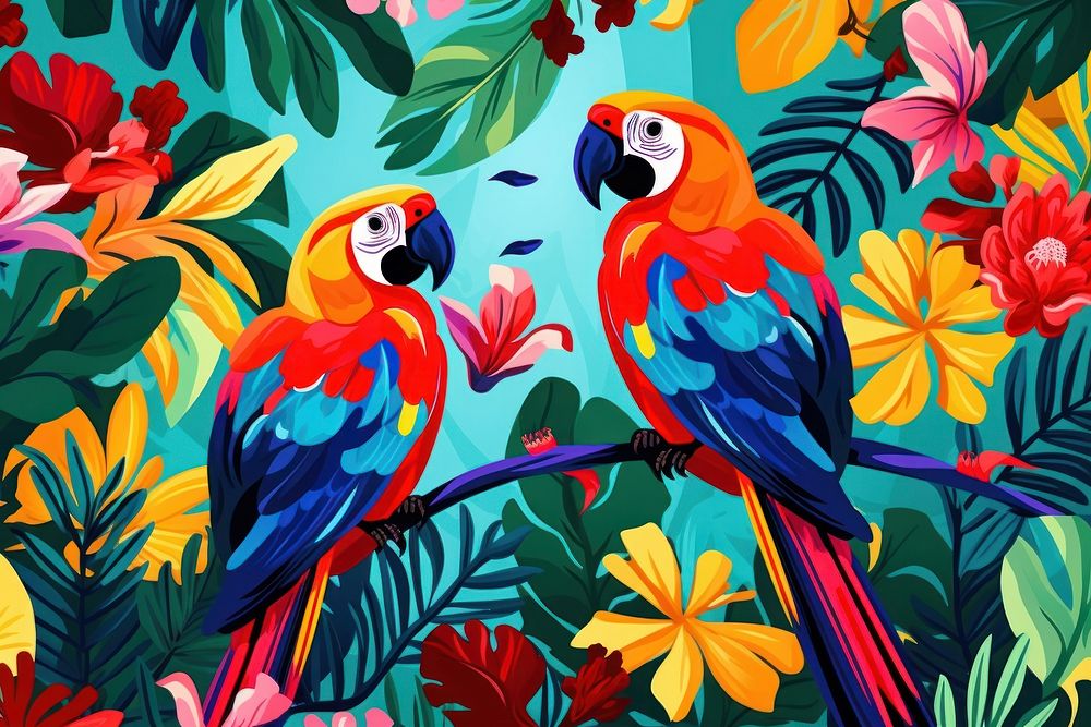 Parrots backgrounds pattern animal.