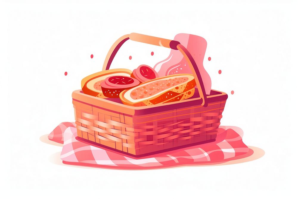 Sandwich basket picnic food.