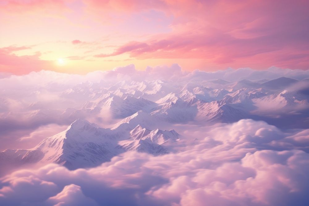 Aerial View landscape mountain sky.