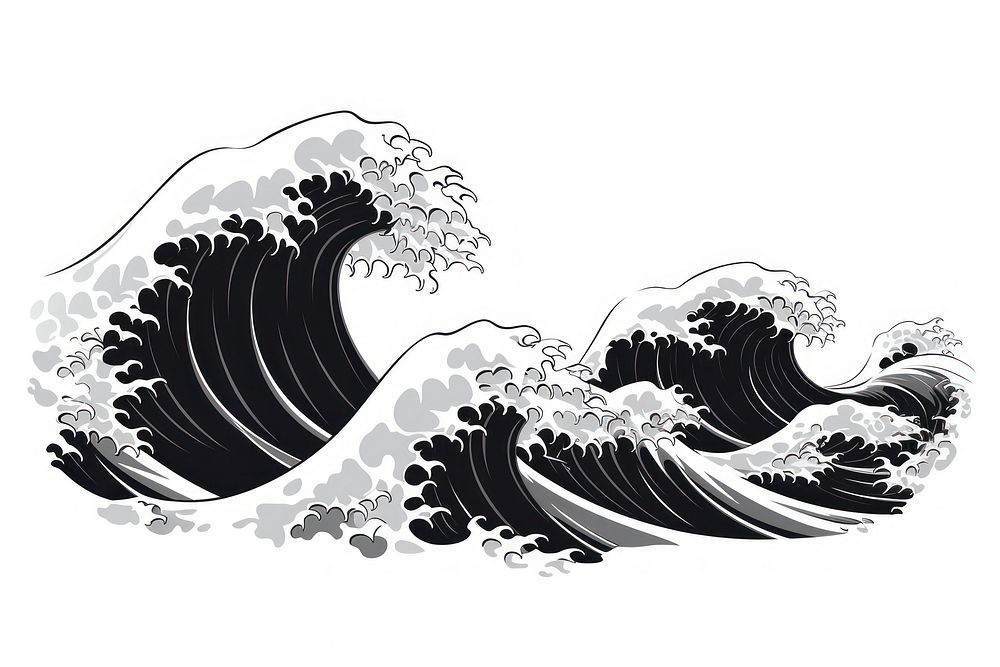 Wave drawing nature sketch.
