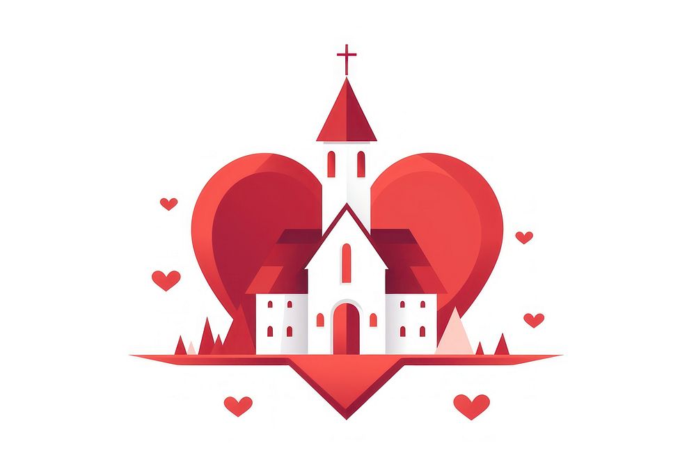 Church symbol heart spirituality.