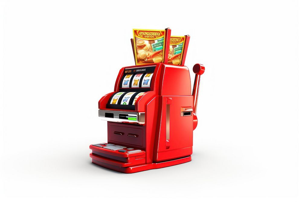 Jackpot cash machine casino white background.