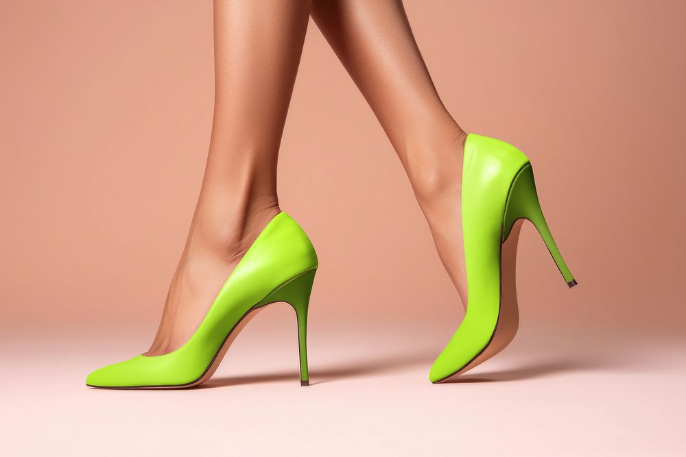 Women's neon green high heels
