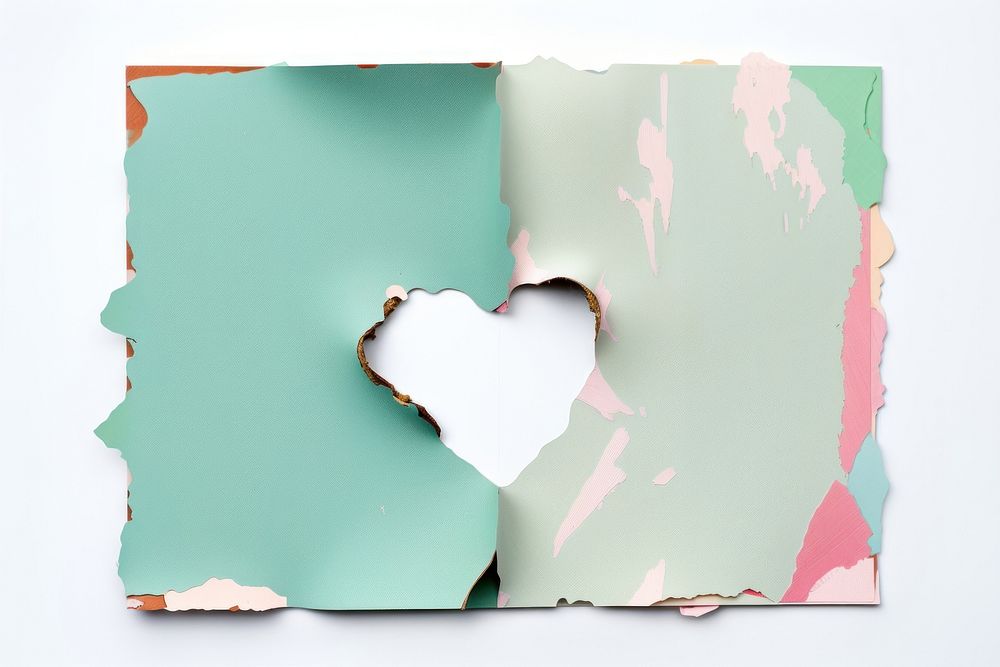 Cute ripped paper green pink blue.