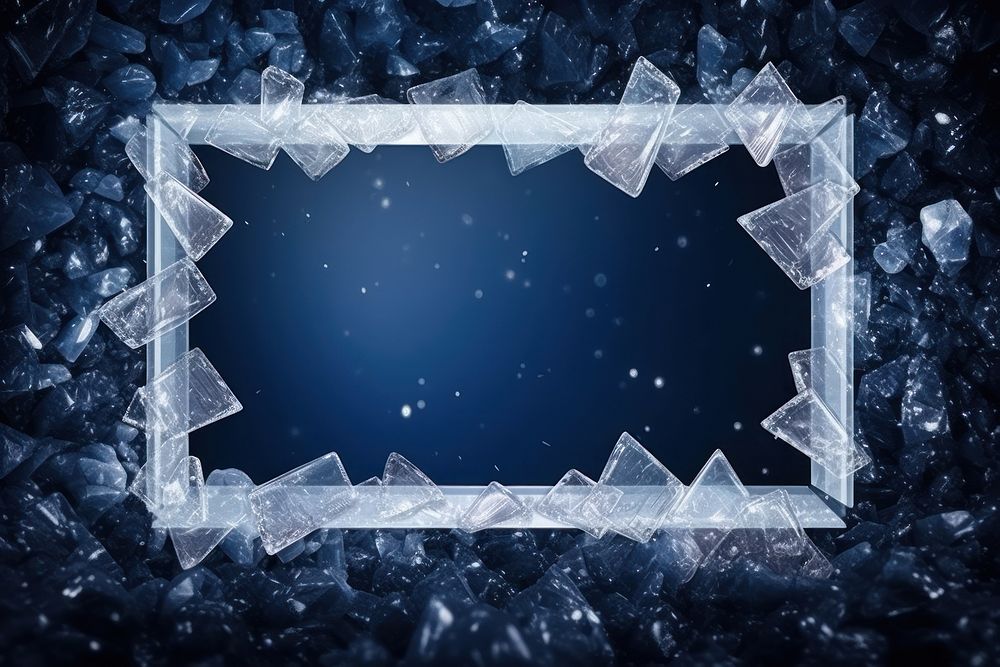 Icy frost crystal border backgrounds mineral jewelry.
