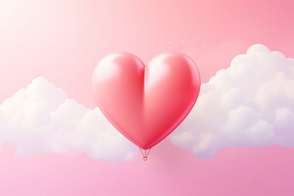 Balloon cloud heart pink.