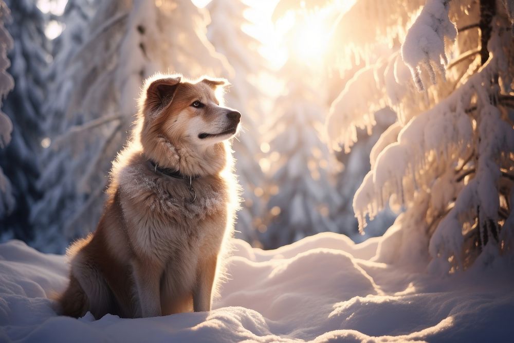 Snow dog outdoors mammal.