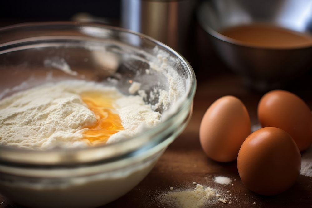 Baking food bowl egg.