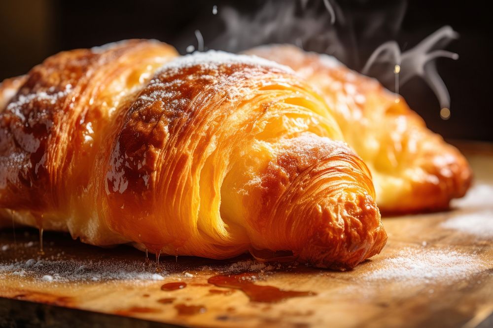 Baking croissant food table.