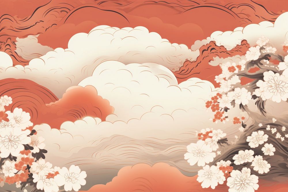 Japanese cloud pattern flower backgrounds.