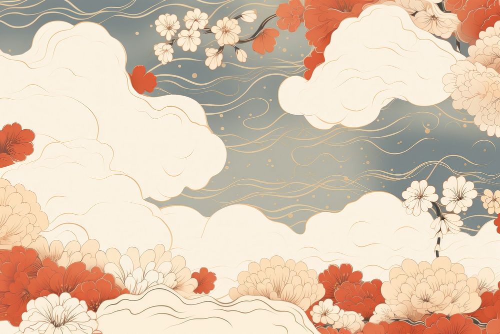 Japanese cloud pattern backgrounds tranquility.