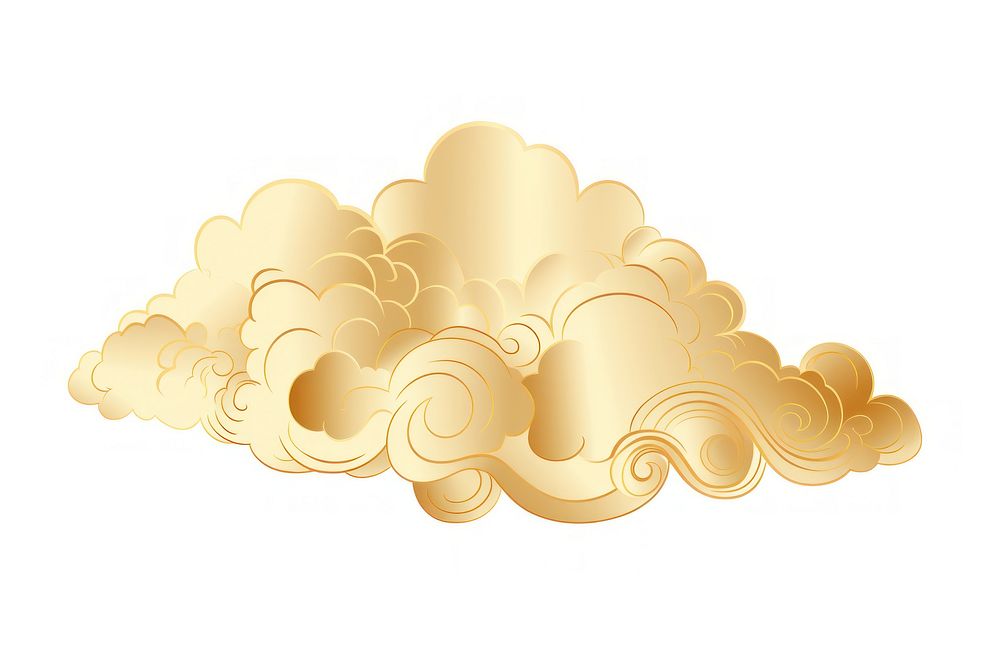Hand drawn cloud with Japanese gold white background chandelier.