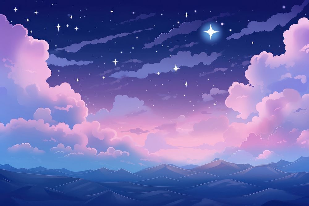 Cloud shooting star landscape night backgrounds.