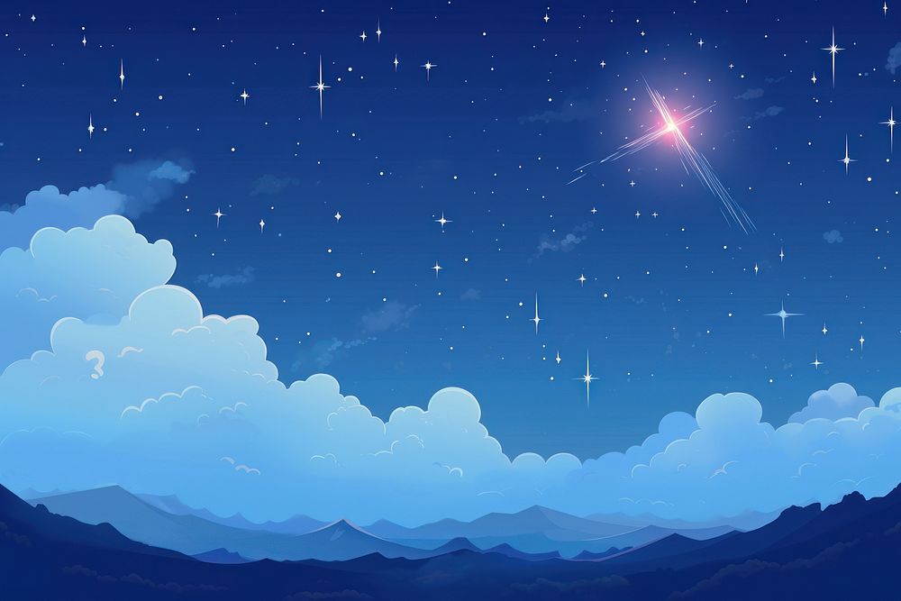 Cloud shooting star landscape night backgrounds.