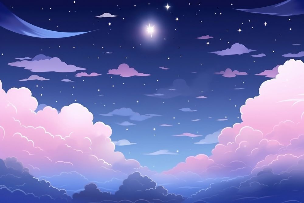 Cloud shooting star night backgrounds landscape.