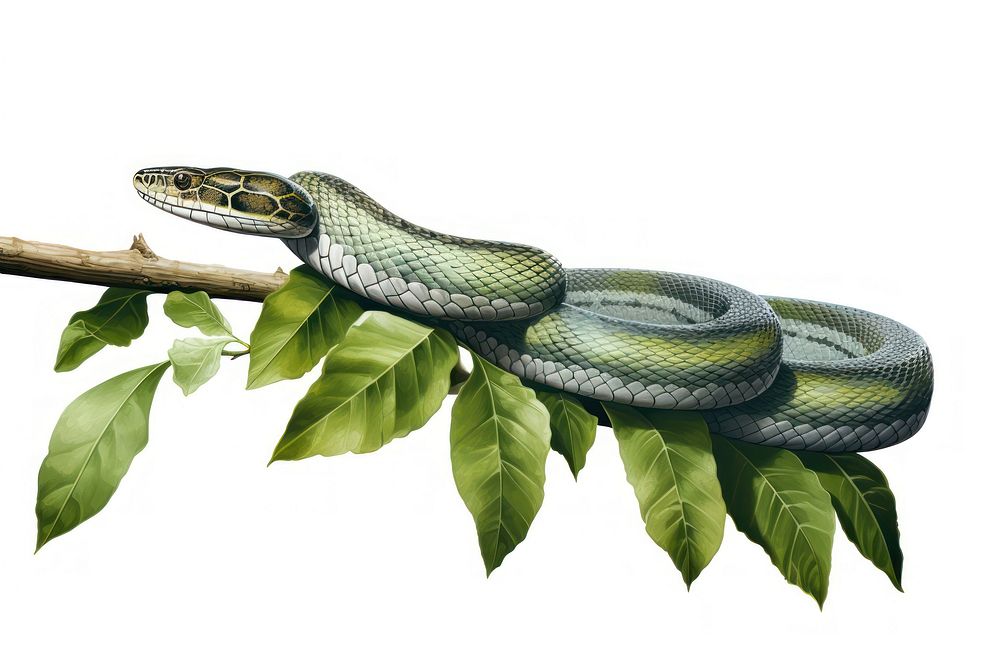 Snake reptile animal white background.