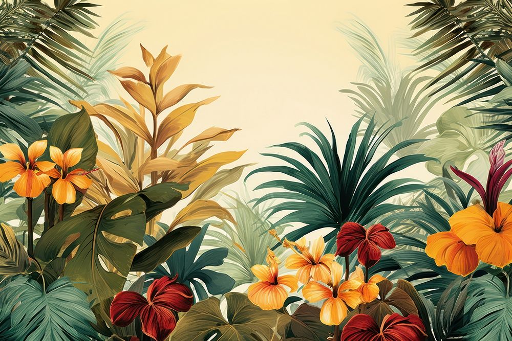 Outdoors painting tropics pattern.