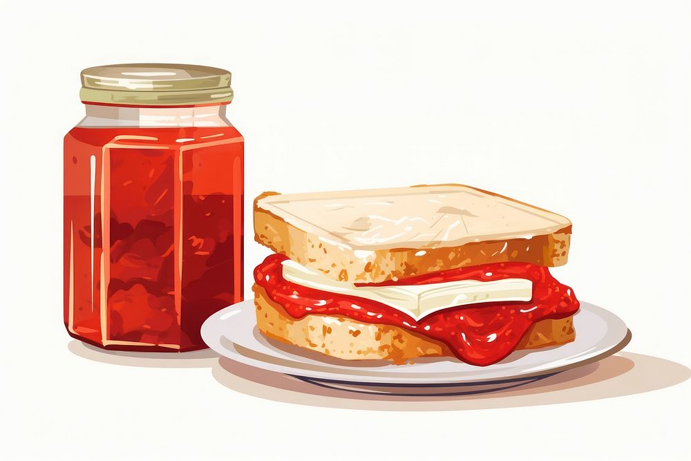 Sandwich jar ketchup food.