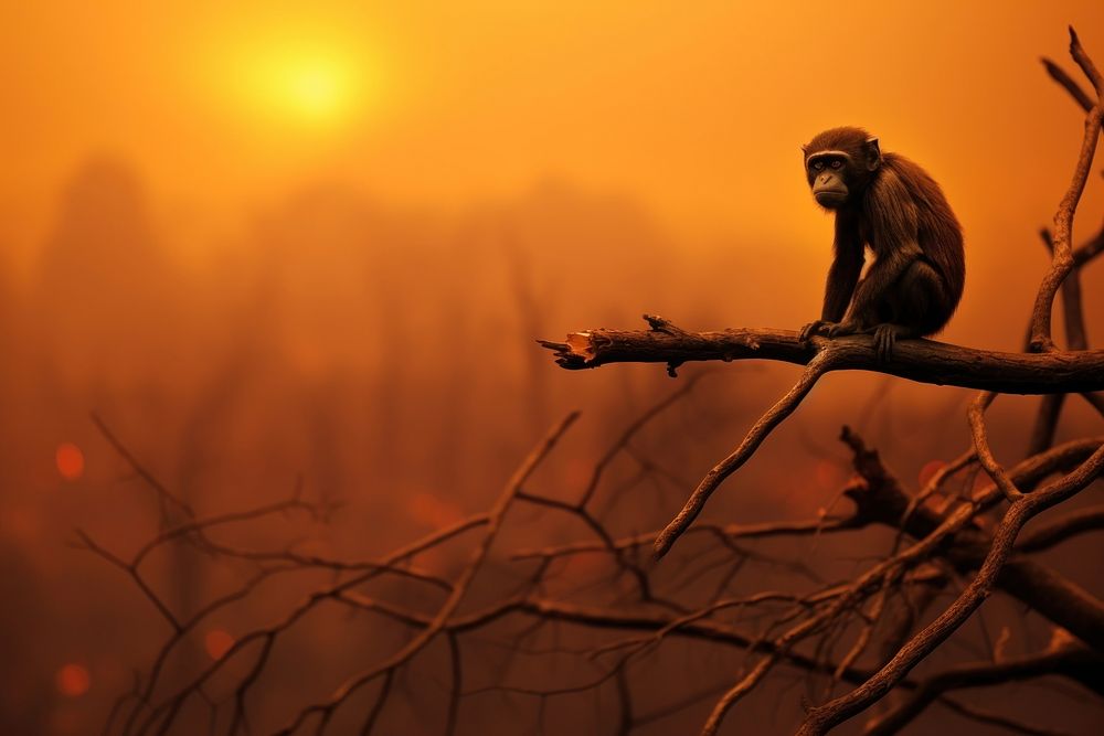 Monkey on a tree wildlife outdoors nature.