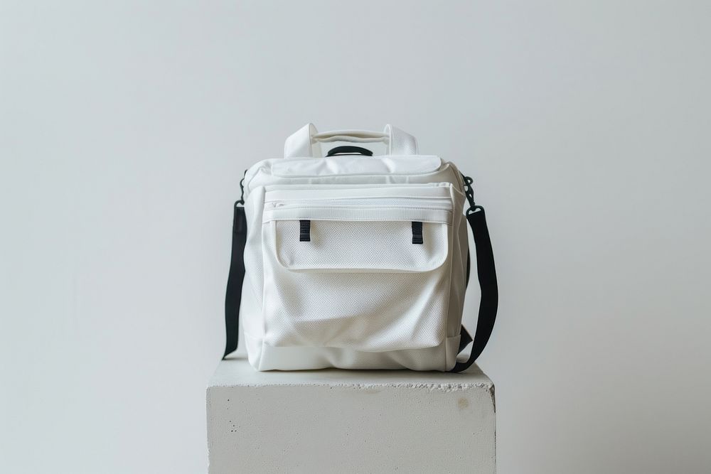 White sport bag backpack handbag accessories.