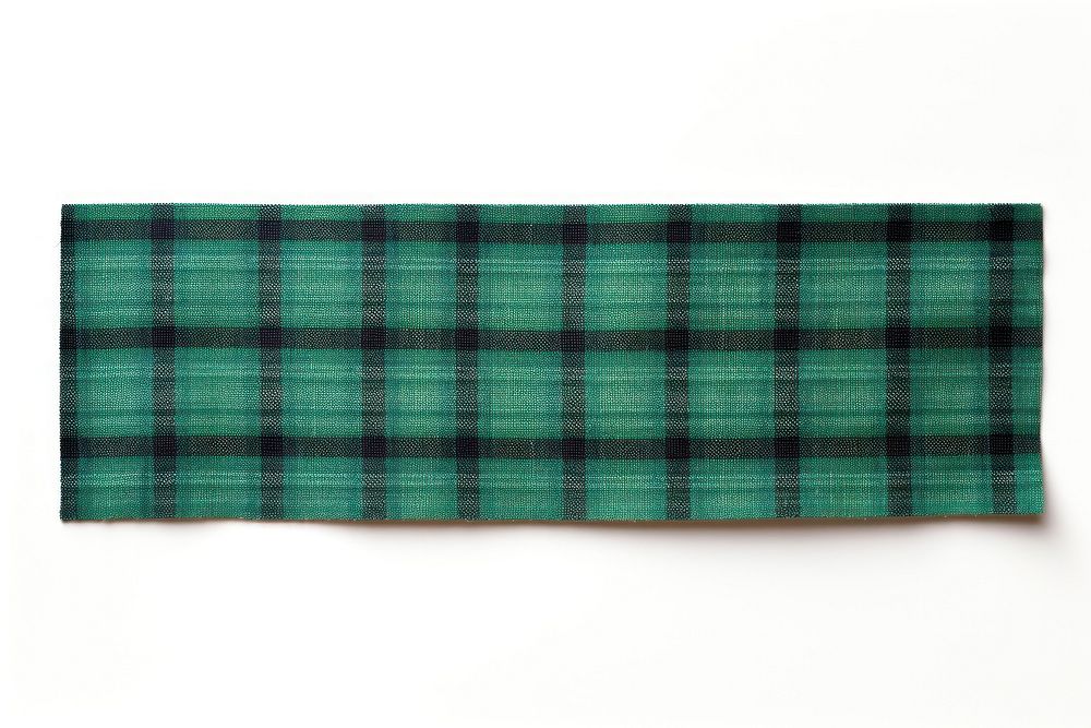 Green tartan pattern texture pattern adhesive strip plaid white background turquoise.