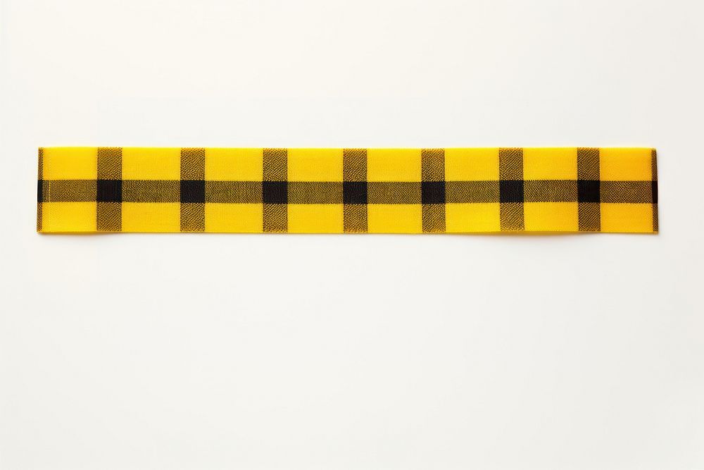 Yellow tartan pattern texture pattern adhesive strip plaid white background accessories.