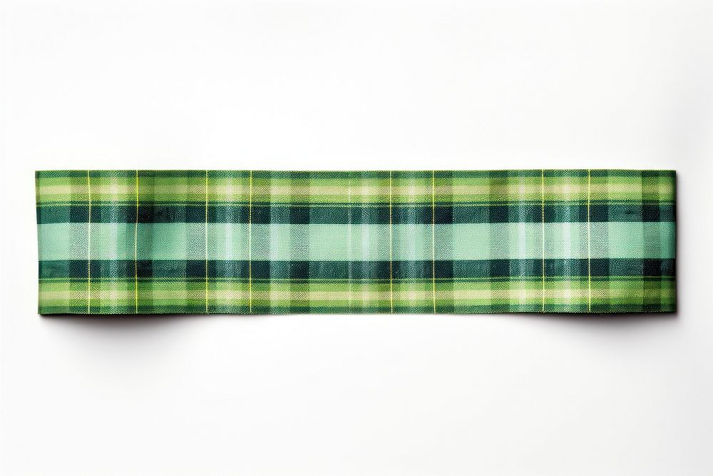 Green tartan pattern texture pattern adhesive strip plaid white background accessories.