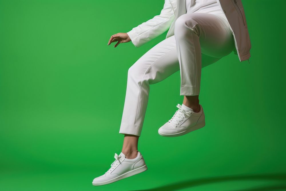 Footwear adult white green.
