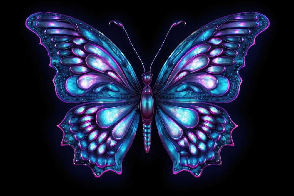 Neon butterfly pattern animal insect.