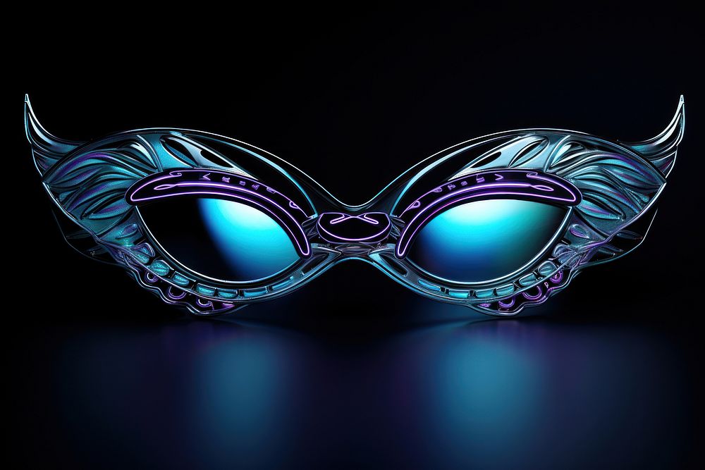 Neon cat eye glasses jewelry light.