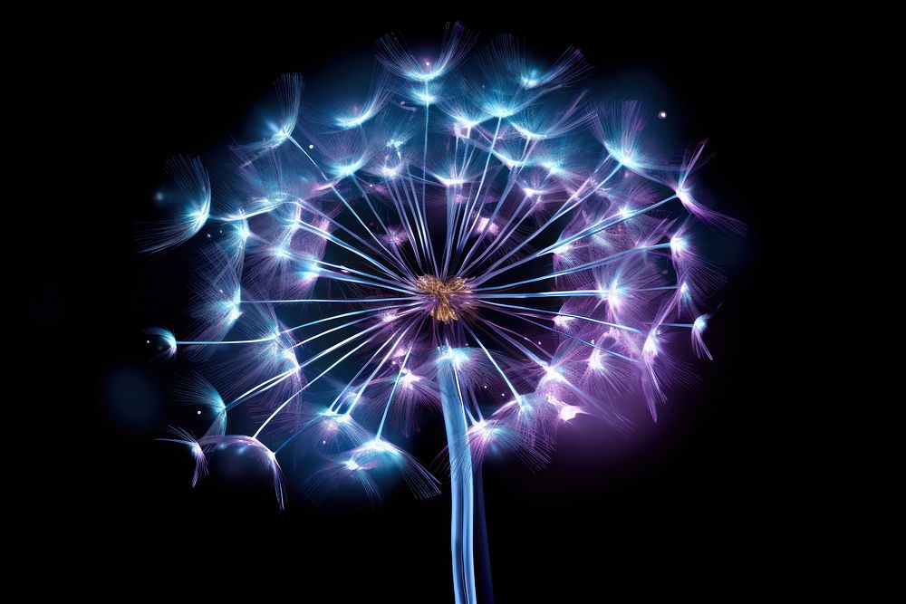 Dandelion flower purple light.