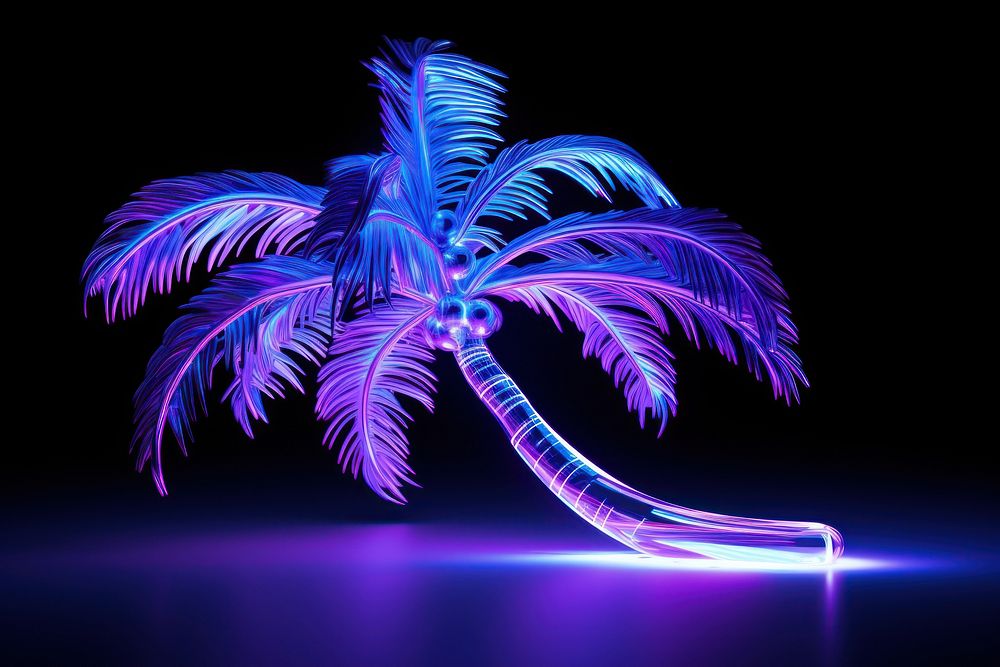 Palm tree light neon purple.
