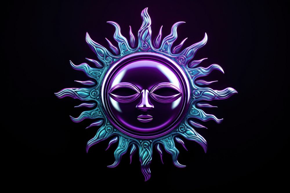 Sun purple light representation.