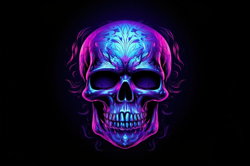 Skull light purple illuminated.