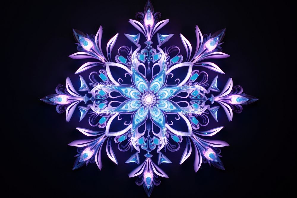 Snow pattern violet kaleidoscope.