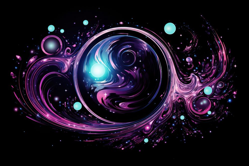 Neon space galaxy universe pattern purple.