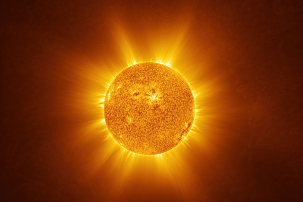 Big sun surface with solar light astronomy sunlight.