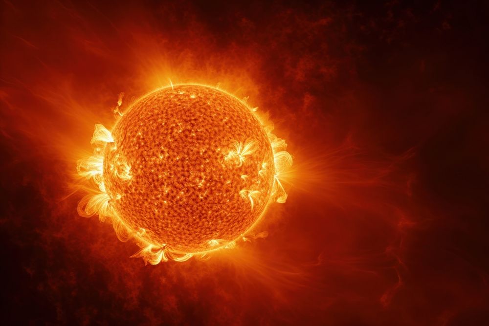 Big sun surface with solar astronomy outdoors light.
