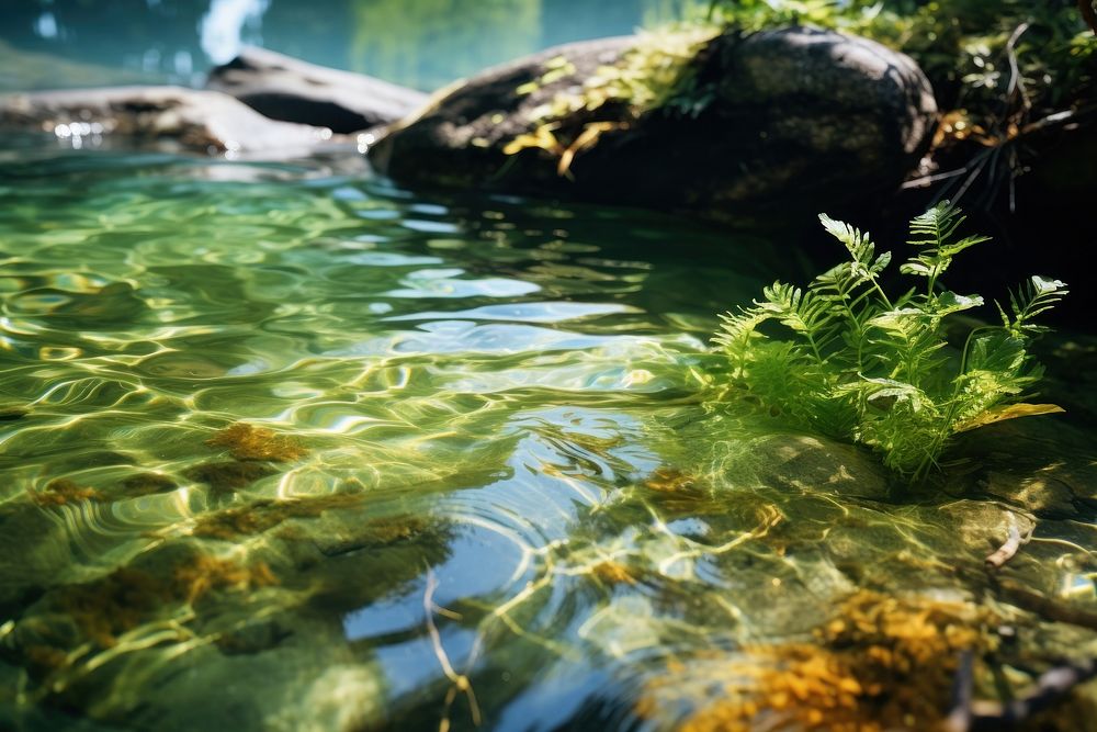 Seaweed outdoors nature stream.