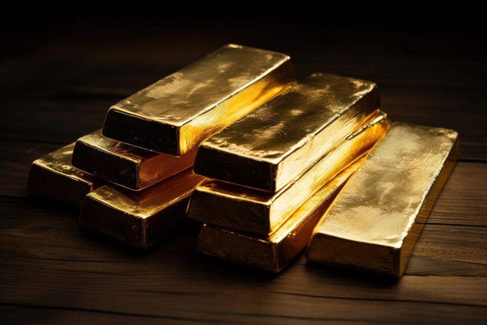 Gold bars currency treasure jewelry.