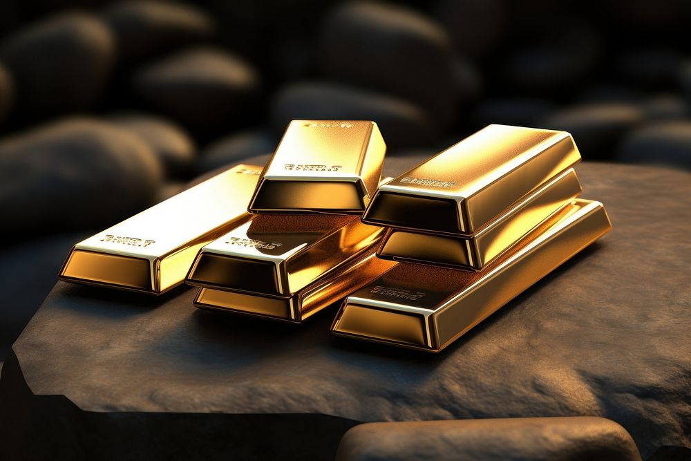 Gold bars cosmetics currency treasure.
