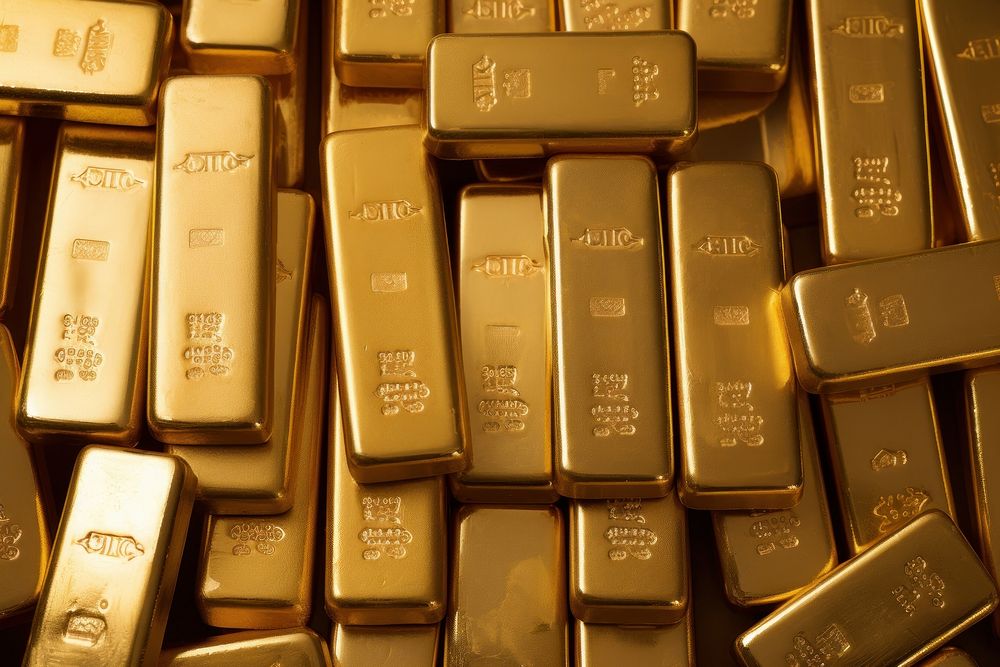 Gold bars backgrounds investment abundance.