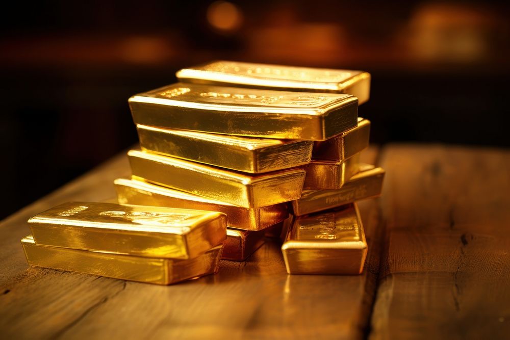Gold bars currency treasure savings.