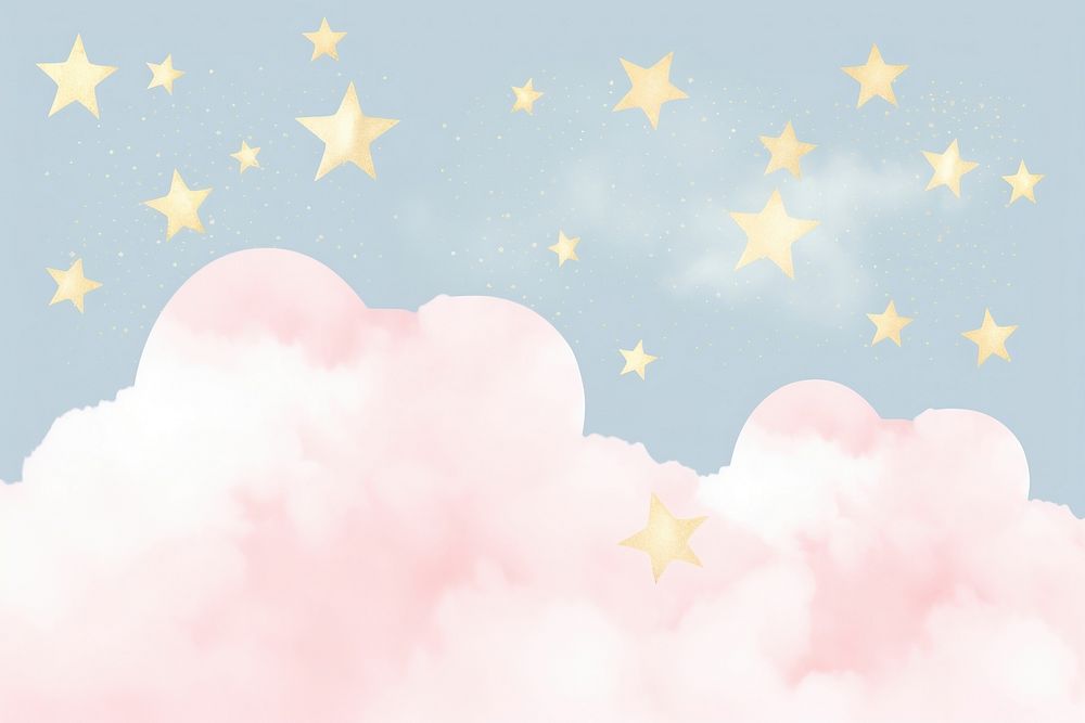 Pastel blue pink cloud fog and stars png backgrounds nature sky.