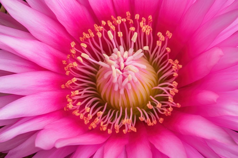 Pink cactus flower backgrounds blossom pollen.