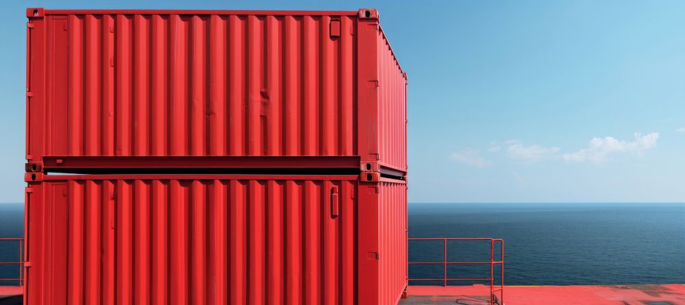Plain container on a cargo ship sea architecture industry.